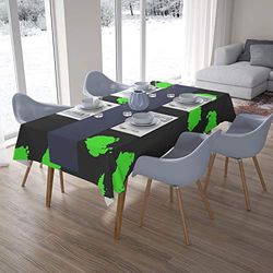 Bonamaison Kitchen Decoration, Tablecloth, Neon Green Fume, 140 x 200 Cm - Designed and Manufactured in Turkey