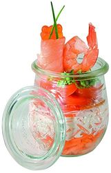 APS 12 originele WECK kruiken 220 ml met deksel, set van 12, Ø 7 cm, H: 8 cm, tulpvorm, inmaakpot, decoratieve pot, dessertpot, voorraadpot, vaatwasmachinebestendig