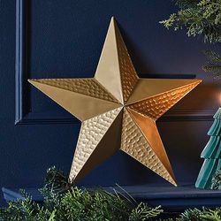 Ginger Ray Gehamerd metalen ster gouden kerst open haard tafelblad decoratie