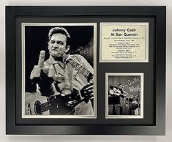 Legends Never Die Johnny Cash at San Quentin Collectible | Ingelijste fotocollage wanddecoratie - 30,5 cm x 38,1 cm