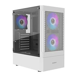 GAMDIAS TALOS E3 MESH WH Caja para PC ATX Mid Tower, 3 Ventiladores ARGB 120 mm, Frontal Malla Alto Flujo, Panel Vidrio Templado, Sincronización Placa Base, Blanco