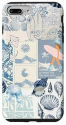 Beachy Blue Coquette Coastal Collage Preppy Seashells Case for iPhone 7 Plus/8 Plus
