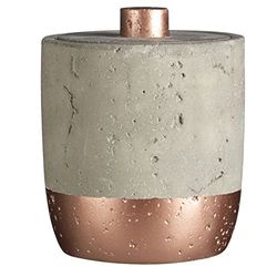 Premier Housewares Neptune Coton Bocal avec Couvercle en cuivre, 400 ML, béton, Gris/cuivre, 10 x 10 x 12 cm