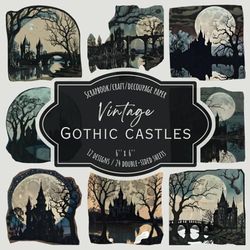 Vintage Gothic Castles: Scrapbook, craft, decoupage paper, 24 double-sided sheets, 12 designs, 6'' x 6''