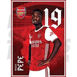 Be The Star Posters Arsenal FC 2020/21 Nicolas Pepe A3 Football Poster/Print/Wall Art - Officially Licensed Product red