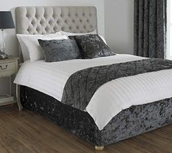 Riva Paoletti Verona Bed Wrap - Pewter Grey - Velvet Feel - Crushed Velvet Look - Elasticated - 100% Polyester - Super King Size - 180 x 200 x 50cm (53" x 74" x 20" inches) - Designed in the UK