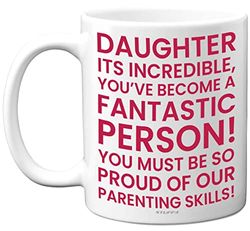 Stuff4 Funny Daughter Gifts - Amazing Daughter - Inspirational Mug Gifts from Mum Dad, Birthday Gift for Christmas, 11oz Ceramic Premium Dishwasher Safe Mugs