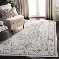 SAFAVIEH Tapis Traditionnel pour Salon, Salle à Manger, Chambre à Coucher - Isabella Collection, Tapis à Poil Court, Gris Clair et Gris, 183 X 274 cm