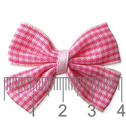 1 Fiocco tessuto a scacchi rosa applique decorazione fiocchetto già pronto