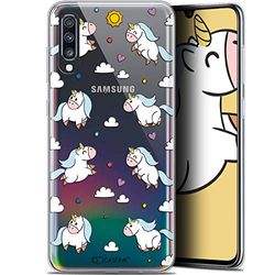 Caseink Hoes voor Samsung Galaxy A70 (6.7) [Gel Motief HD Collectie Fantasia Design Licorne In The Sky - Flexibel - Ultra Thin - Gedrukt in Frankrijk]