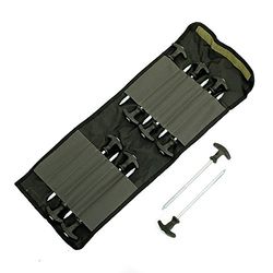 Lucx Heringe-Set 12-TLG + Tasche, Uomo, Verde Oliva, L