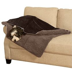 FurHaven Coperta grande impermeabile e auto-riscaldante per cani in spugna e sherpa, lavabile - Espresso, grande