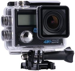 NK Tunnel - Action Cam Subacquea 4K Ultra caméra HD, 16MP, WiFi - HDMI, boîtier étanche, 170º Grand Angle, Ultra-Advanced Sensor Toshiba, 900mAh (Dual Screen) (15 Accessoires Multiples)