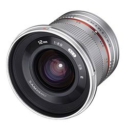 Samyang SY12M-FX-SIL Lente ultra grande angular F2,0 de 12 mm para câmaras Fujifilm X-Mount, cor prateada