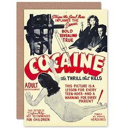 Fine Art Prints Cocaine Thrill that Kills Drugs Greetings Card