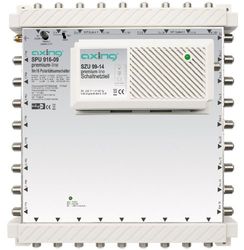 Axing SPU 916-09 SAT-multischakelaar 16 deelnemers DiSEqC uitbreidbaar actief quad-geschikt energiebesparend (9 x 16)