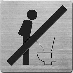 ALCO-Albert 450-6 - Pictograma «Por favor, siéntese», acero inoxidable, 90 x 90 mm