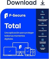F-Secure Total | 1 Años | 5 Dispositivos | PC/Mac/Mobile | Código de activación enviado por email
