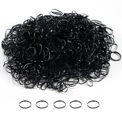 Cheerhom Lot de 1500 petits élastiques à cheveux, en caoutchouc, pour enfants, femmes, filles, tresses et coiffures quotidiennes (noir)