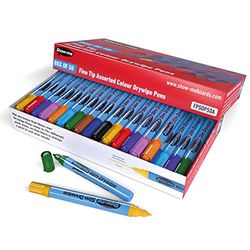 Show-me FPSDP50A Fine-Tip Drywipe Whiteboard Pens for Schools and Classrooms – Assorted Colours (50 Pack of Markers), 5.5 cm*167.5 mm*14.0 cm