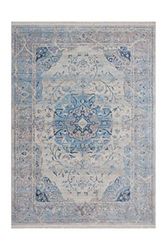 Matta vintage platt tofflor orientalisk blå handarbete pelljus 80 x 150 cm