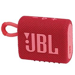 JBL GO 3 Speaker Bluetooth Portatile, Cassa Altoparlante Wireless con Design Compatto, Resistente ad Acqua e Polvere IPX67, fino a 5 h di Autonomia, USB, Rosso