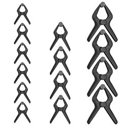 AmazonBasics 14-Piece Nylon Spring Clamp Set - 6-Pieces 3-3/8-Inch, 4-Pieces 4-1/2-Inch, 4-Pieces 6-1/2-Inch