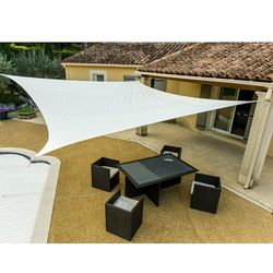 WerkaPro 11120 Luifel van polyester, rechthoekig, 4 x 5 m, crèmekleurig, voor balkon, terras en tuin