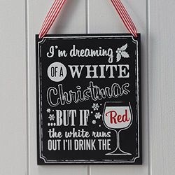 Ginger Ray Christmas Wooden Chalkboard Red Wine Sign Gift Vintage Noel, Hardwood, Multicolor