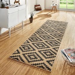 Hanse Home Tapis Nordique - 80 x 500 cm - Doux - À Poils Courts - Moderne - Design Losanges - pour Couloir, Chambre à Coucher, Chambre d'enfant, Salle de Bain, Salon, Cuisine - Marron