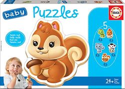 Educa - Puzzles de bebé animais. Conjunto de 5 puzzles infantis progressivos de 3 a 5 peças. 24 Meses (13473)