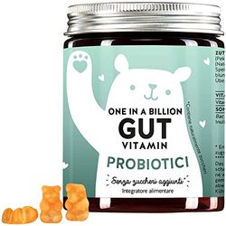 Caramelle Gommose Probiotici - Fermenti Lattici 2 Miliardi di UFC - Vegane e Senza Lattosio - Gonfiore Addominale - Con Prebiotici e Vitamina b6 - 1 Mese - Aroma di Arancia - Bears with Benefits