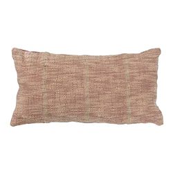 Woven Cotton Blend Lumbar Pillow, Rust