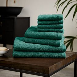 Catherine Lansfield Quick Dry Cotton 8 Piece Towel Set Forest Green