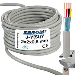 Cable telefónico J-Y(St) Y 2 x 2 x 0,8 mm apantallado + alambre – se vende por metros exactamente – envío gratuito – Selección en pasos de 1 metro (metros/longitudes ver selección abajo)