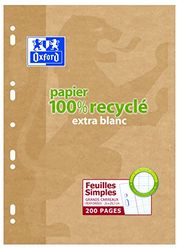 Oxford schoolagenbladen, A4, grote ruiten, 200 pagina's, 21 x 29,7 cm, wit