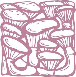 INDIGOS/Muurstickers e58 mooie paddenstoelen bladeren blad bloemen planten rankjes 120x116 cm - violet, vinyl, 120 x 116 x 1 cm