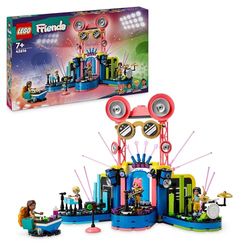 LEGO Friends Espectáculo de Talentos Musicales de Heartlake City, Instrumento Musical y Escenario de Juguete con 4 Mini Muñecos de Personajes, Regalo para Niñas y Niños de 7 Años o Más 42616