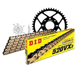 Kettingset DID staal 520VX3 / 110 eindeloos voor Honda XL V Varadero 125 cc Bj. 2001-2013