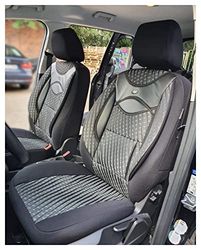 BREMER SITZBEZÜGE Housses de siège sur Mesure compatibles avec Iveco Daily 5 conducteur et Passager à partir de 2011-2014 115 Noir/Gris