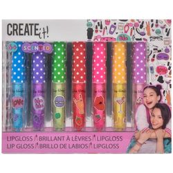 Create It! - Set 7 Brillos de Labios para Niños, Estuche Maquillaje Niñas Lip Gloss con Glitter y Aromas