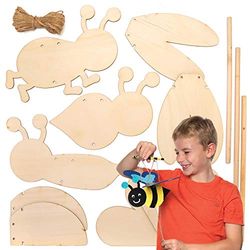 Baker Ross Kits Marionetas Voladoras de Madera Insectos, kits de manualidades para niños (paquete de 3)