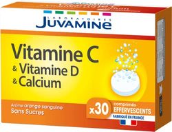 JUVAMINE - Vitamine C Vitamine D & Calcium - 30 Comprimés Effervescents