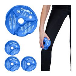 Relaxdays gel pack voor knie set van 4, hot cold packs, met uitsparing voor knieschijf, meervoudige kompressen, blauw