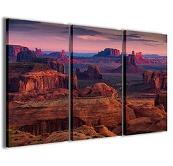 Kunstdruk op canvas, landschap 006, moderne schilderijen uit 3 panelen, volledig ingelijst, canvasdruk, klaar om op te hangen, 120 x 90 cm