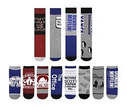 Bioworld The Office TV Show 12 Days Of Socks Dunder Mifflin Advent Calendar Set (Mens shoe size 8-12), Blue