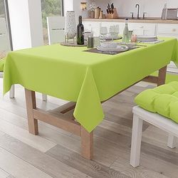 PETTI Artigiani Italiani - Nappe de Table rectangulaire, Nappe élégante, Nappe de Couleur Unie en Coton, Couvre-Table de Cuisine, Nappe Vert Clair X12 Places (140 x 240 cm), 100% fabriquée en Italie