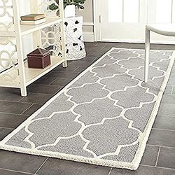 SAFAVIEH Tapis géométrique pour Salon, Salle à manger, Chambre à coucher - Cambridge Collection, Tapis à poil court, Vert clair et Ivoire, 183 X 274 cm