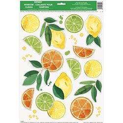 Unique 16449 Window Cling Sheet-Citrus Fruit Summer Party-1 Count (Pack of 1), Multicolour