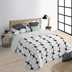 Belum Dekbedovertrek voor bedden 140 x 200 cm, stof, 100% biologisch katoen, 175 draden, Oeko-Tex gecertificeerd, model: Lahan Black